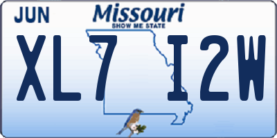MO license plate XL7I2W