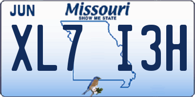 MO license plate XL7I3H