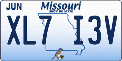 MO license plate XL7I3V
