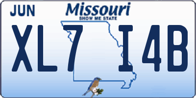 MO license plate XL7I4B