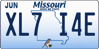 MO license plate XL7I4E