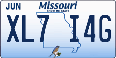 MO license plate XL7I4G