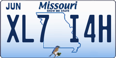 MO license plate XL7I4H