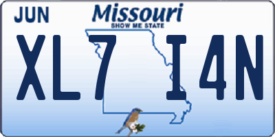 MO license plate XL7I4N