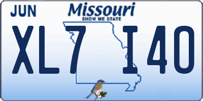 MO license plate XL7I4O