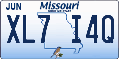 MO license plate XL7I4Q