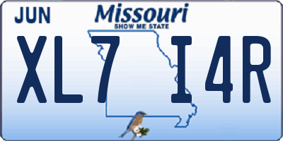 MO license plate XL7I4R