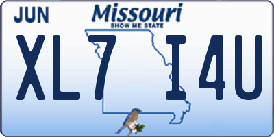 MO license plate XL7I4U
