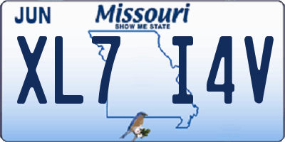 MO license plate XL7I4V