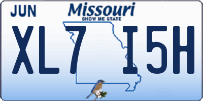 MO license plate XL7I5H