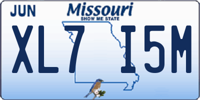 MO license plate XL7I5M
