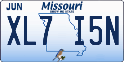 MO license plate XL7I5N