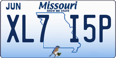 MO license plate XL7I5P