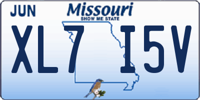 MO license plate XL7I5V