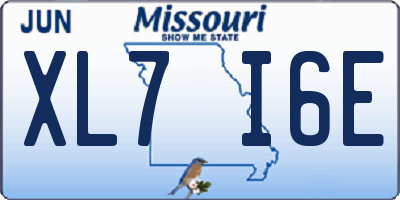 MO license plate XL7I6E