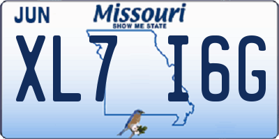 MO license plate XL7I6G