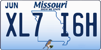 MO license plate XL7I6H