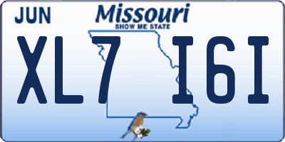 MO license plate XL7I6I