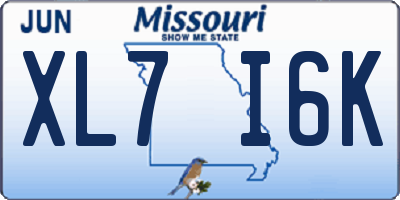 MO license plate XL7I6K