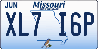 MO license plate XL7I6P