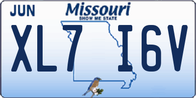 MO license plate XL7I6V