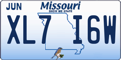 MO license plate XL7I6W