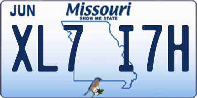 MO license plate XL7I7H