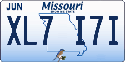 MO license plate XL7I7I
