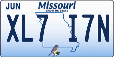 MO license plate XL7I7N