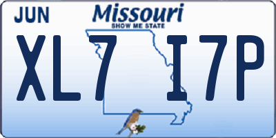 MO license plate XL7I7P