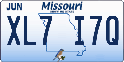 MO license plate XL7I7Q