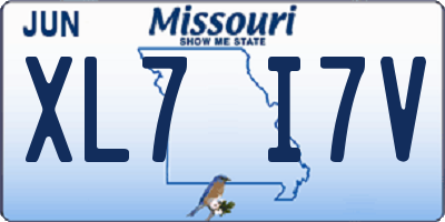 MO license plate XL7I7V
