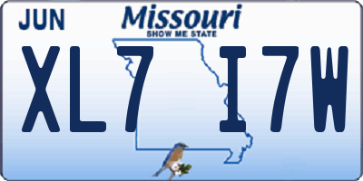MO license plate XL7I7W