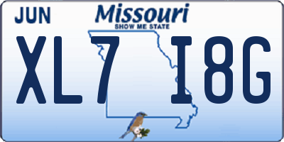 MO license plate XL7I8G