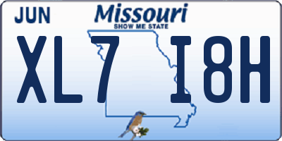 MO license plate XL7I8H