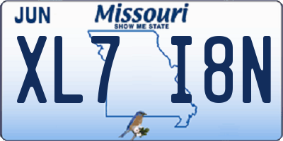 MO license plate XL7I8N