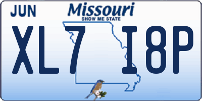 MO license plate XL7I8P