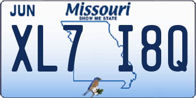 MO license plate XL7I8Q