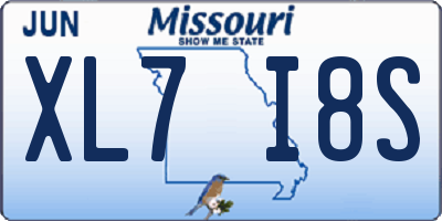 MO license plate XL7I8S