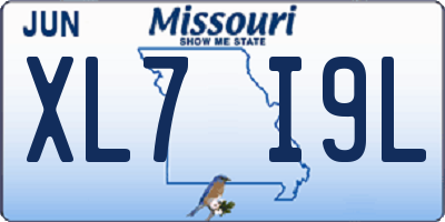 MO license plate XL7I9L