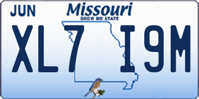 MO license plate XL7I9M