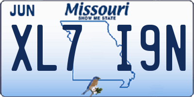 MO license plate XL7I9N