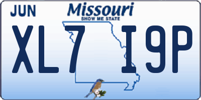 MO license plate XL7I9P
