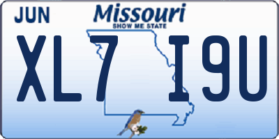 MO license plate XL7I9U