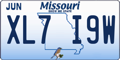 MO license plate XL7I9W