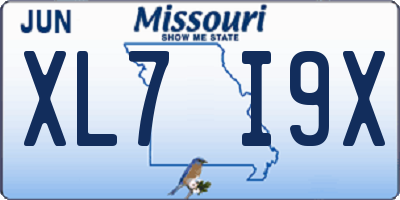 MO license plate XL7I9X