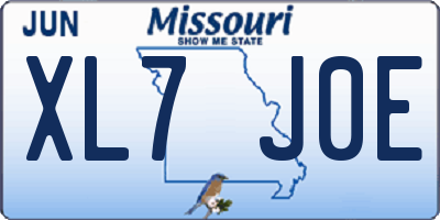MO license plate XL7J0E
