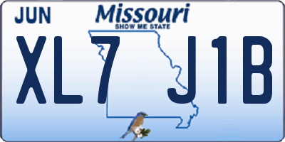 MO license plate XL7J1B
