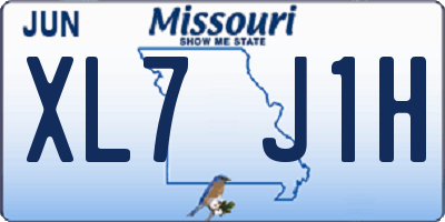 MO license plate XL7J1H