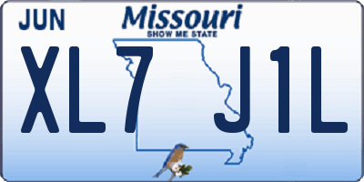 MO license plate XL7J1L